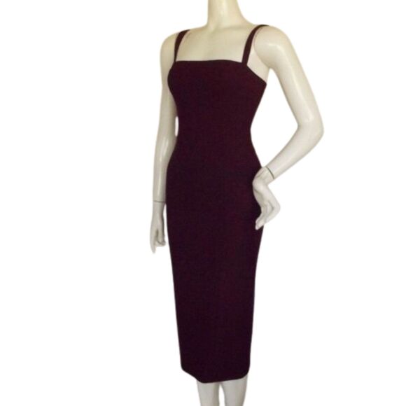 CINQ A SEPT Midi Dress, 2, Purple, Sleeveless/Wide straps, Back Zipper - Picture 4 of 14